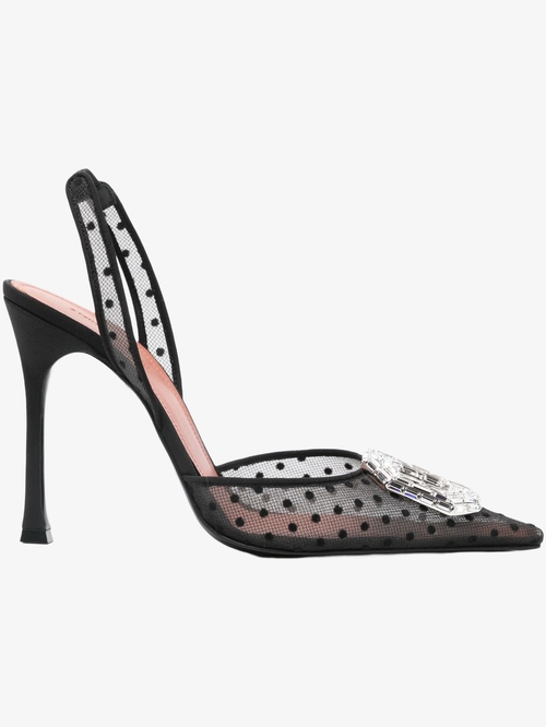 Camelia Lace Polka-Dot Sling Pump