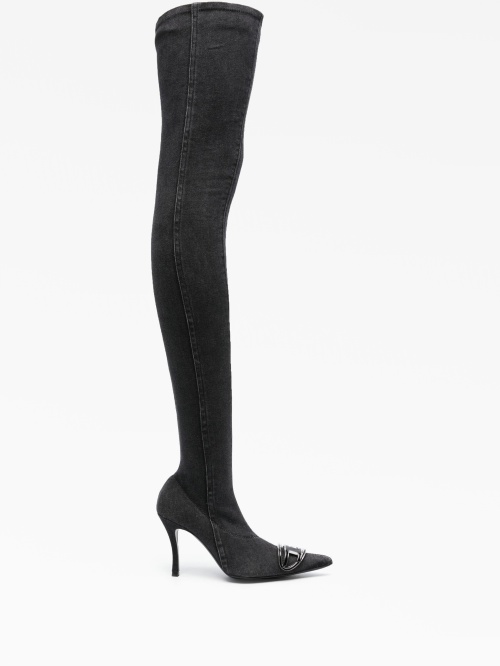 90mm thigh high denim boots Diesel Dropp Market. 250 Leam Farfetch Tessabit MyTheresa