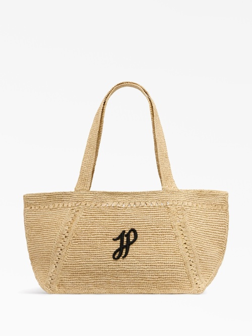 Large JP monogram trapeze-design tote bag