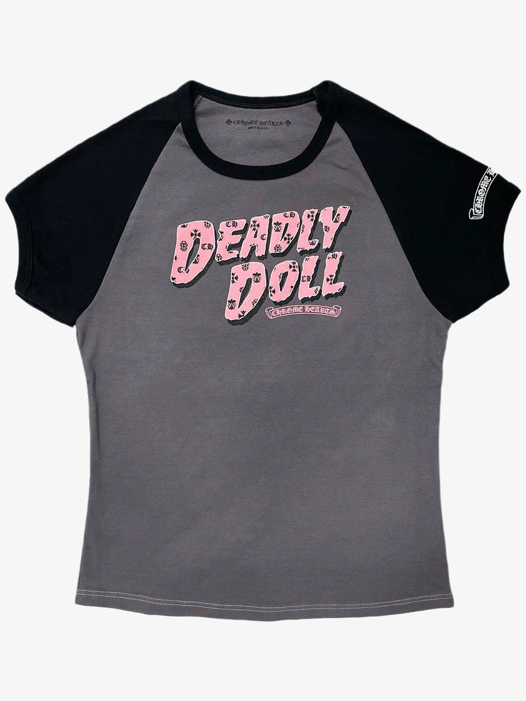 Укороченная футболка Deadly Doll Chrome Hearts — купить в интернет