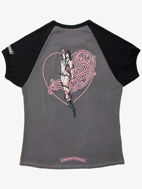 Укороченная футболка Deadly Doll Chrome Hearts — купить в интернет