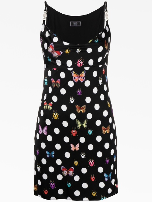 платье мини Butterflies & Ladybugs в горох из коллаборации с Dua Lipa