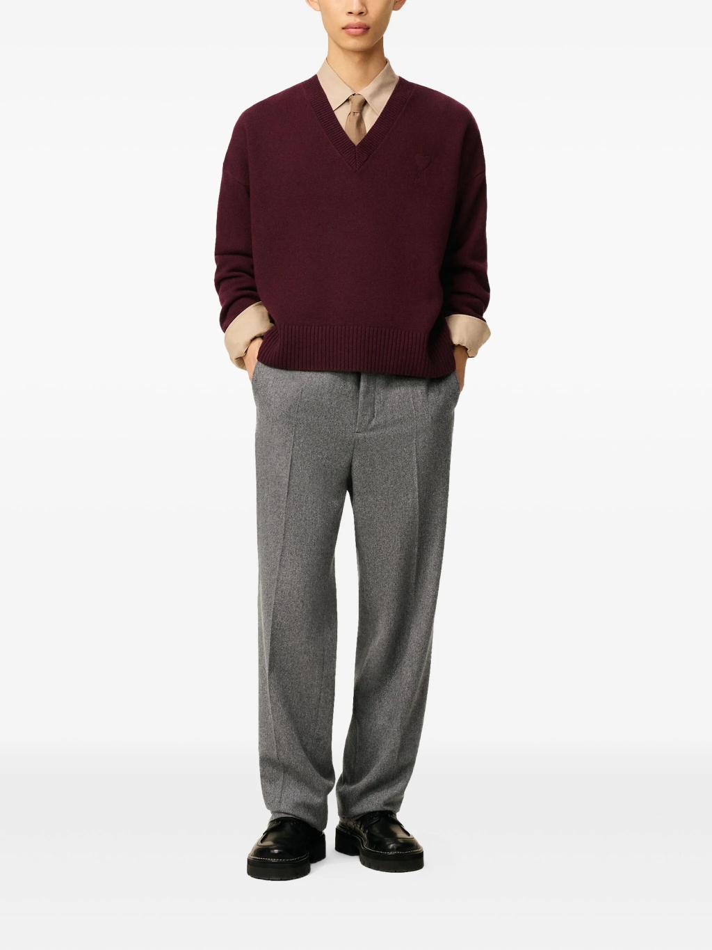 Свитер с v-образным вырезом Ami de Coeur