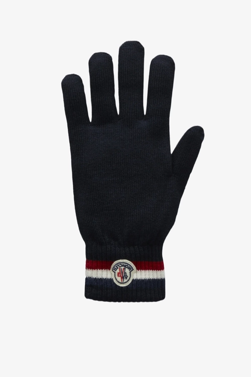 Tricolor wool knitted gloves