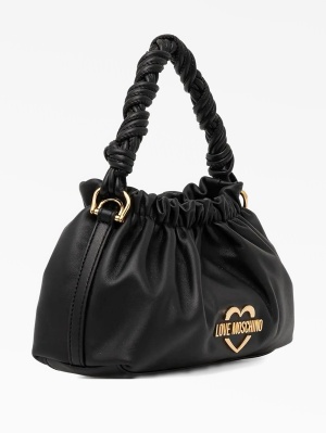 Черная сумка-тоут с закрученными ручками Love Moschino — купить в