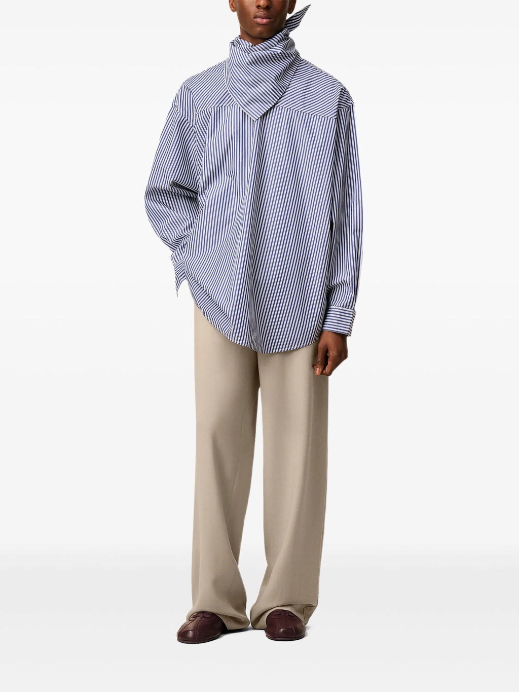 Шерстяные прямые брюки с эластичным поясом