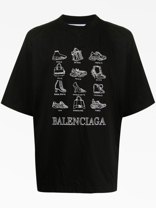 Футболка оверсайз с принтом Balenciaga — купить в интернет