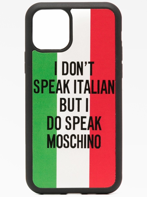 Italian flag print iPhone 11 Pro case Moschino Dropp Market. 250 Leam Farfetch Tessabit MyTheresa