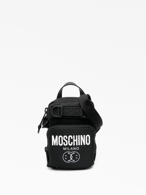 Logo-print zip-up shoulder bag