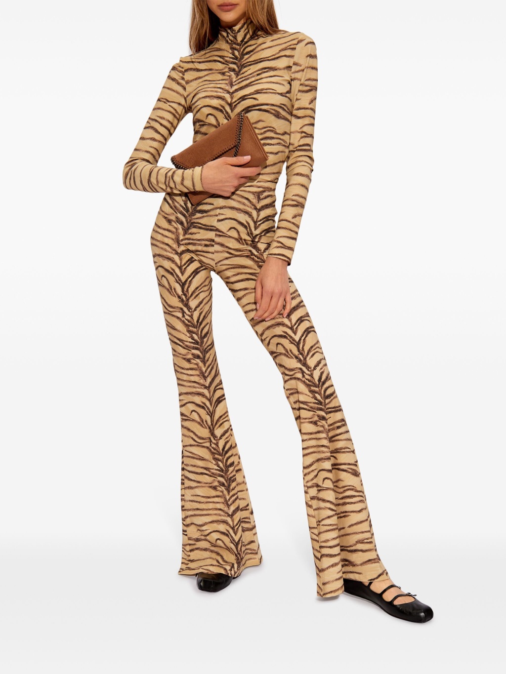 Топ с длинным рукавом с анималистичным принтом