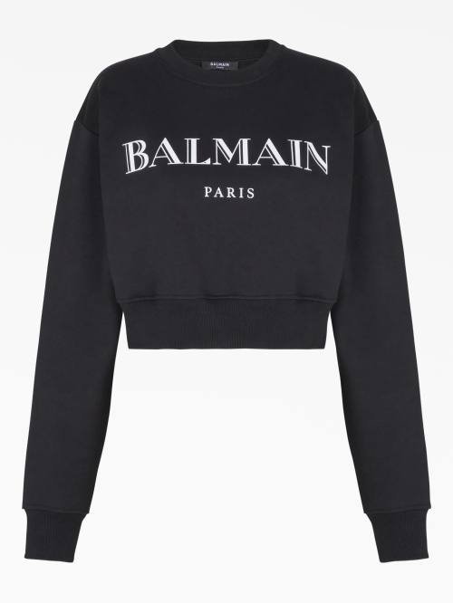 Укороченный свитшот Balmain с логотипом