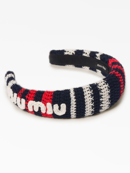 logo-appliqué crochet headand