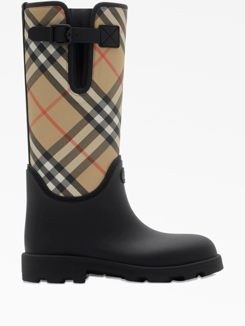 Резиновые сапоги Burberry в клетчатую полоску
