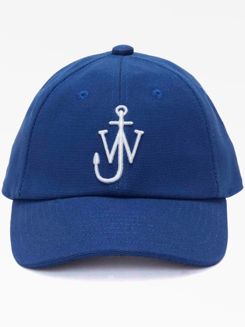 Anchor-embroidered cotton cap