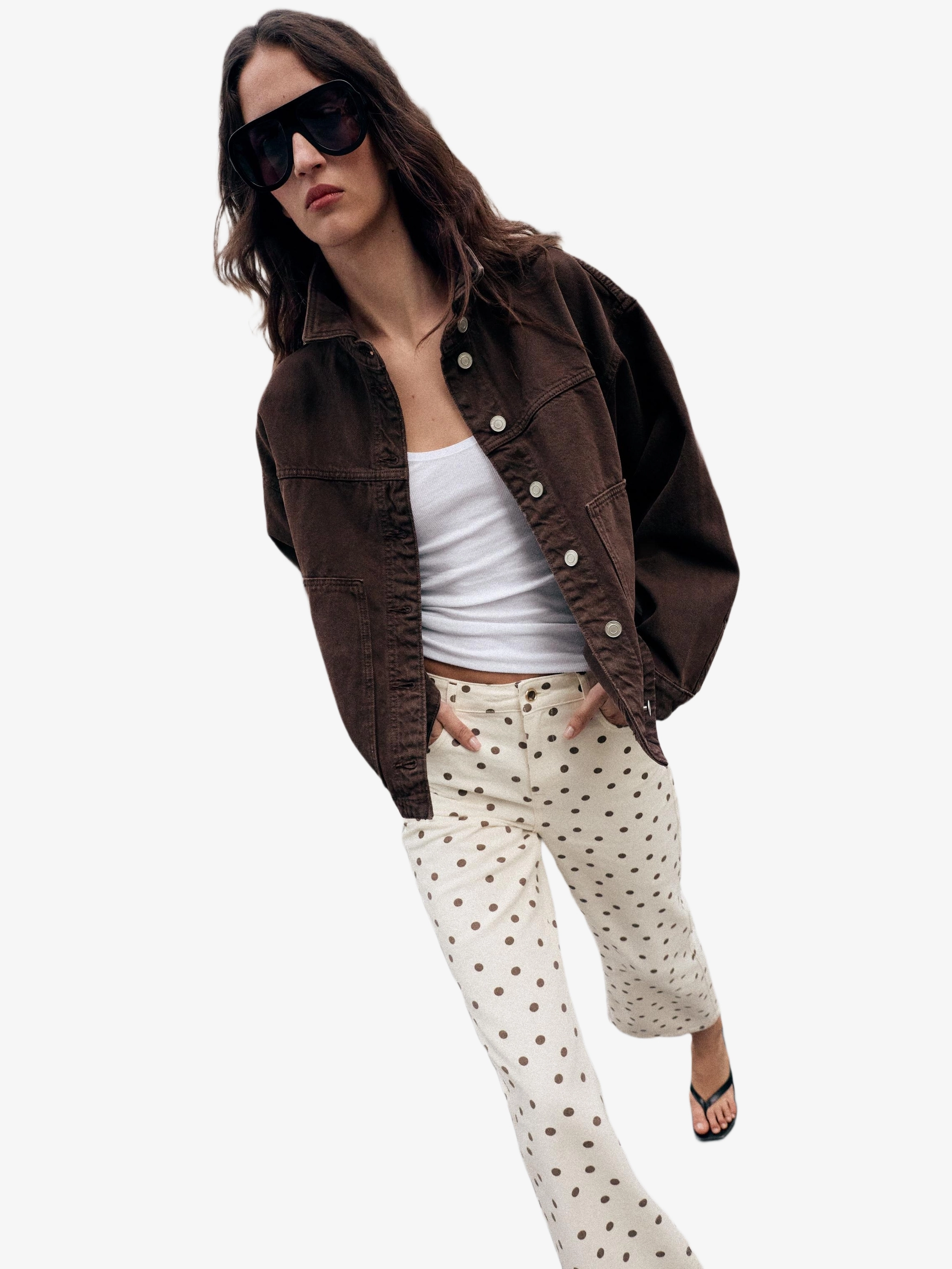 Z1975 коричневая джинсовая куртка Zara — купить в интернет