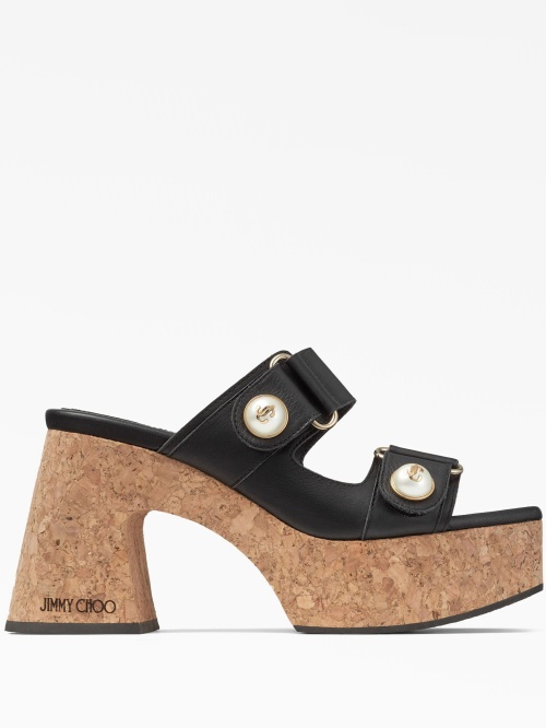 Fayence 95mm leather platform sandals