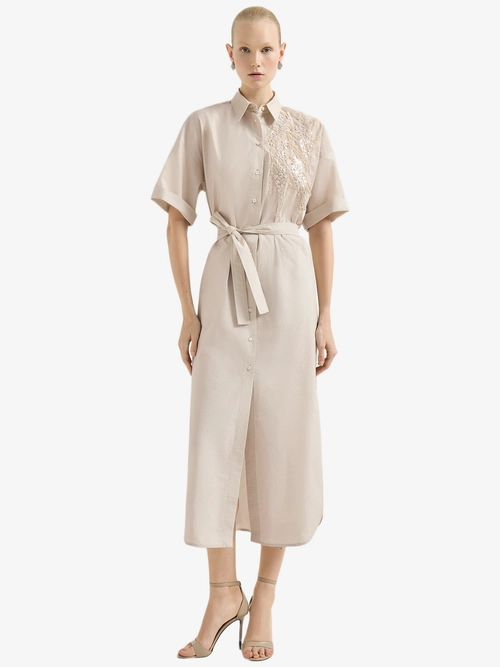 Techno Cotton Poplin զգեստ Seabed հյուսվածքով