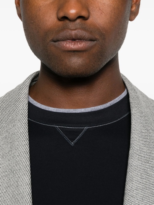 Brunello cucinelli トップス　ダークグレー Navy cotton t-shirt with grey trim Brunello Cucinelli — купить на