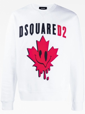 Свитшот Dsquared2 с логотипом и кленовым листом Dsquared2 — купить