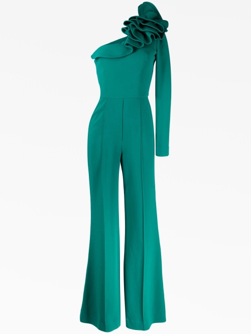 One-shoulder ruffled jumpsuit