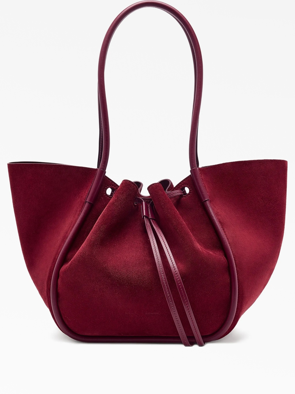 Большая замшевая сумка-тоут с драпировкой