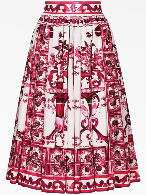 поплиновая юбка с принтом Majolica