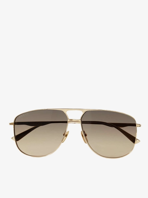 Aviator-style gold-tone sunglasses