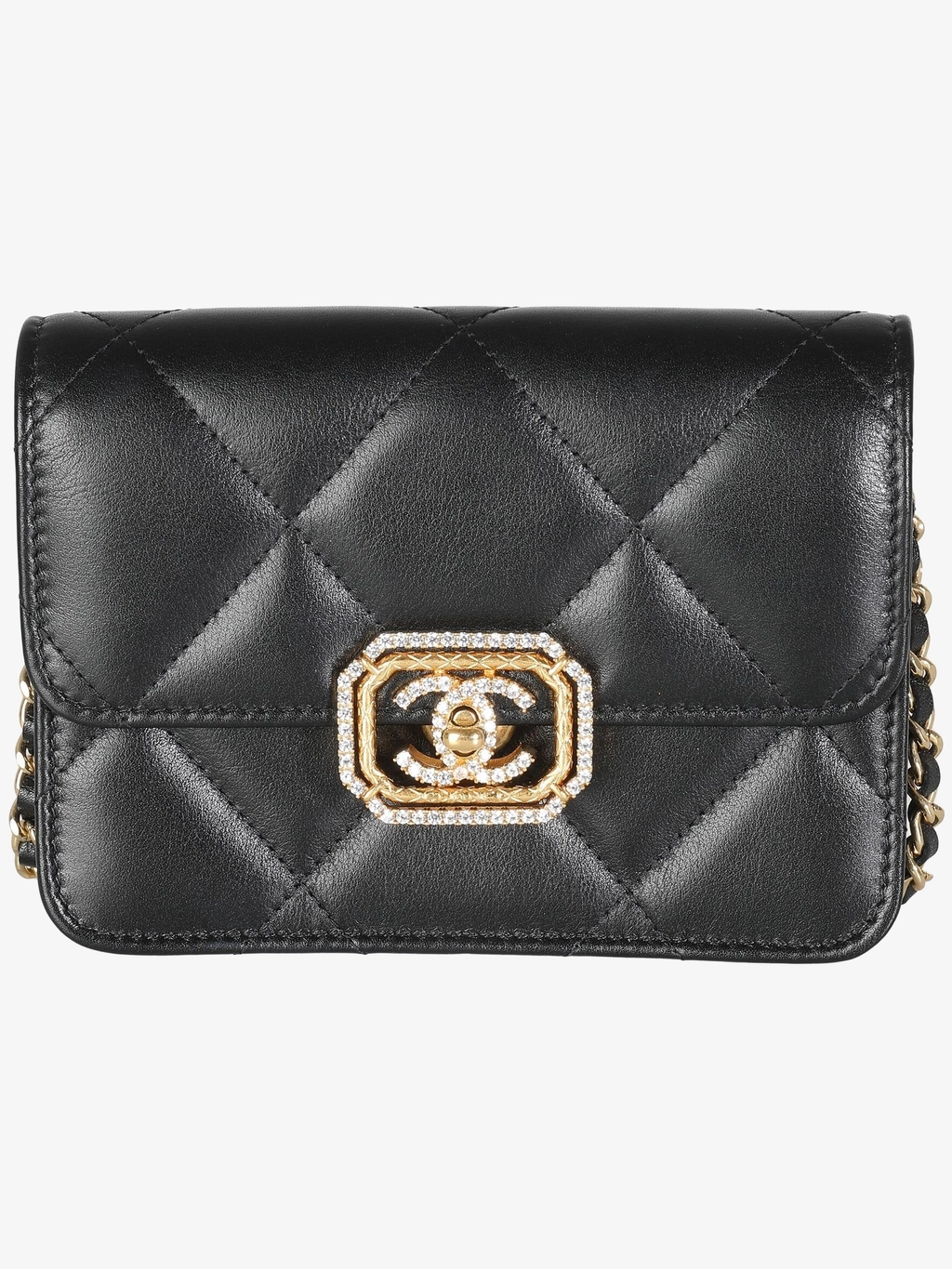 Мини-сумка CC с поворотным замком и ромбовидной стежкой CHANEL Pre