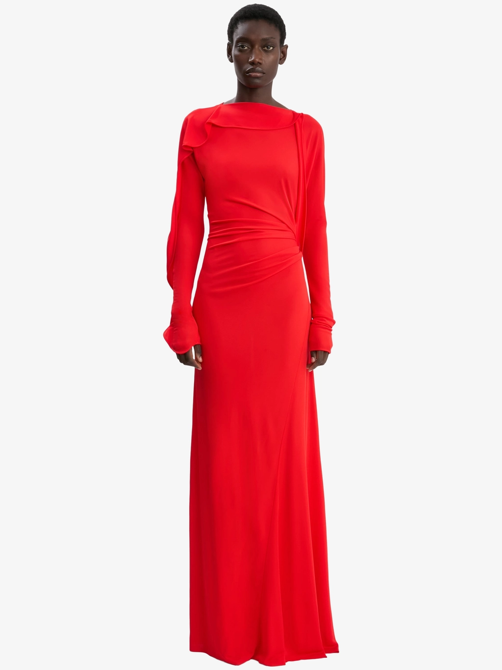 Длинное платье с драпировкой из джерси