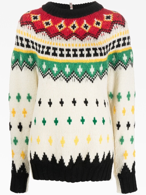 Джемпер с круглым вырезом и узором fair isle