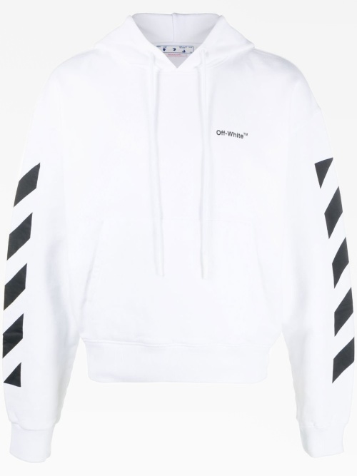 Diag-stripe cotton hoodie