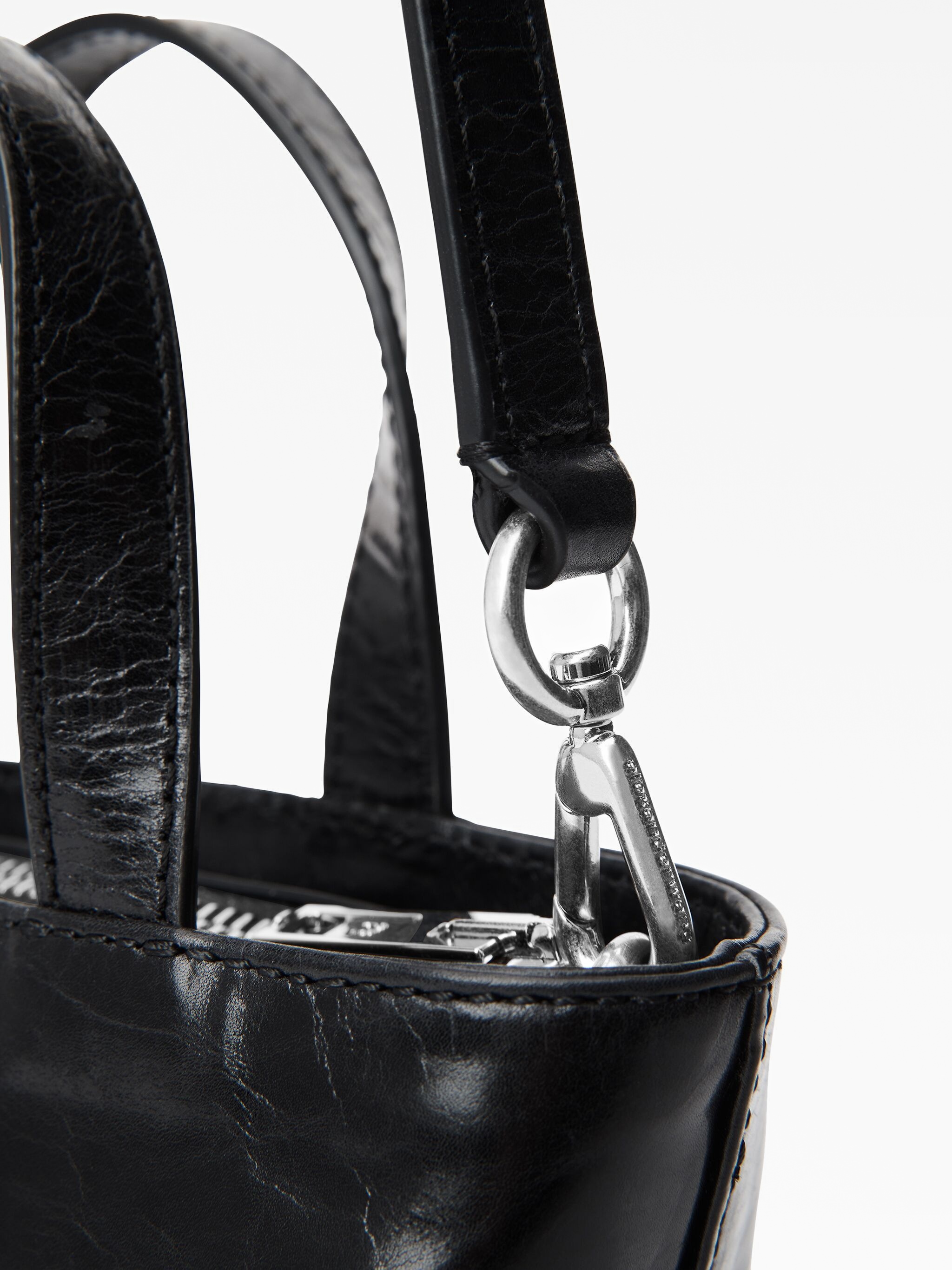 Mini punch logo-embossed leather tote bag Alexander Wang