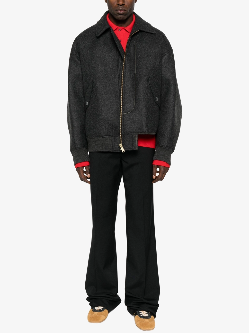 Куртка на молнии с клапанными карманами