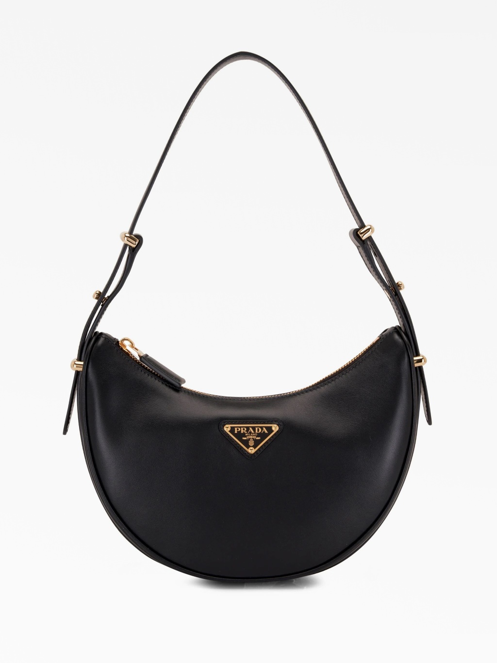 Half-moon leather shoulder bag Prada — купить на платформе