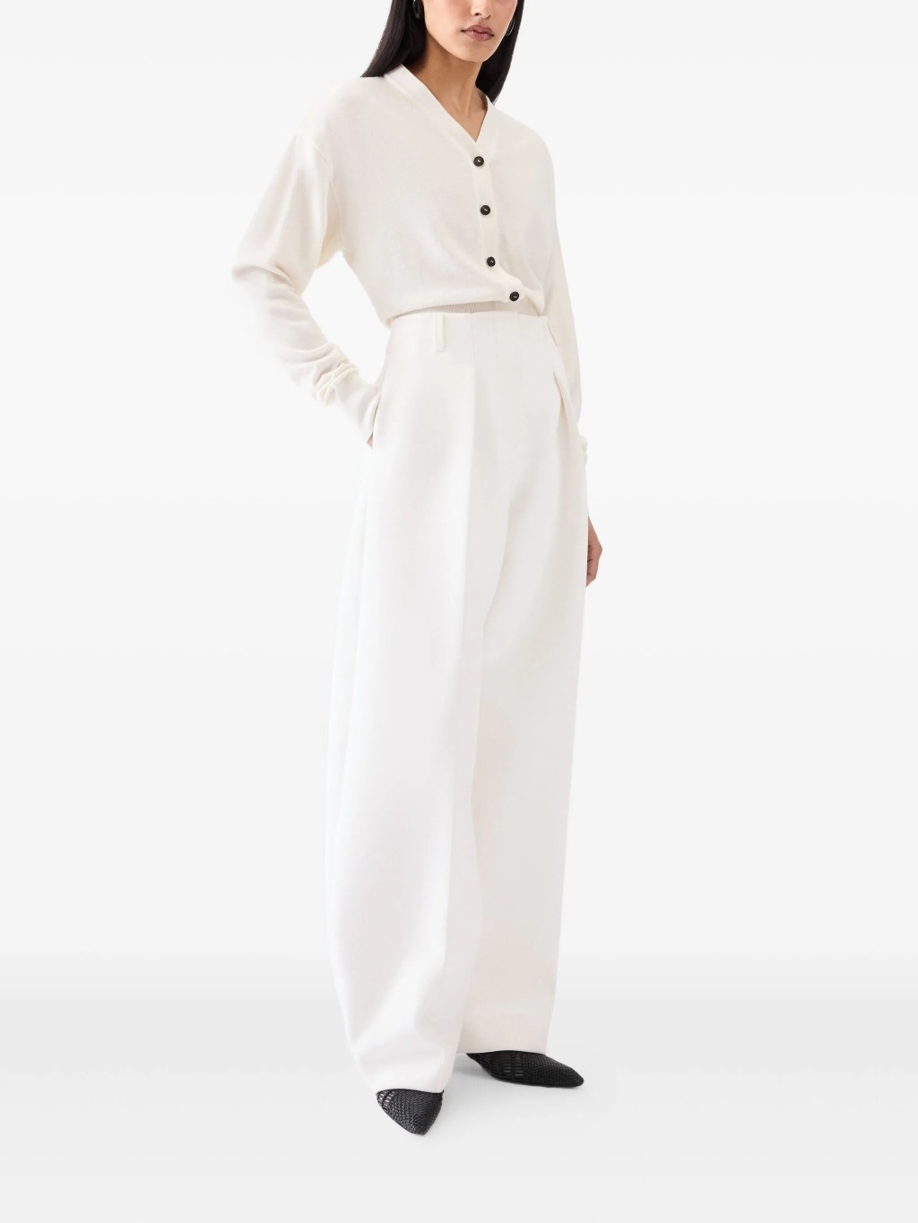 Укороченный шерстяной кардиган из мериноса