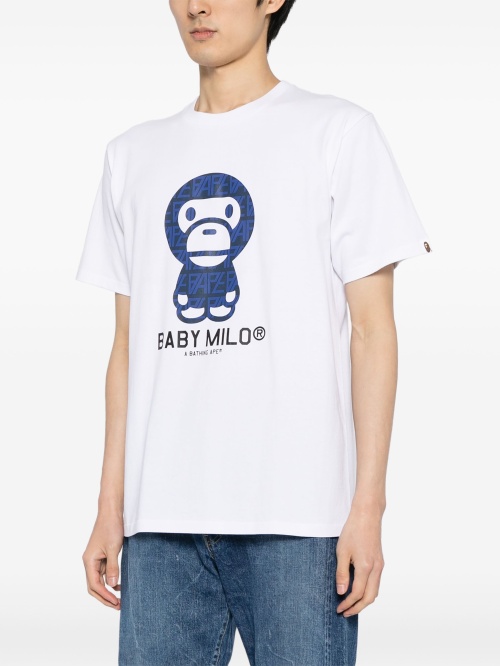 Детская футболка из хлопка с принтом Baby Milo A BATHING APE