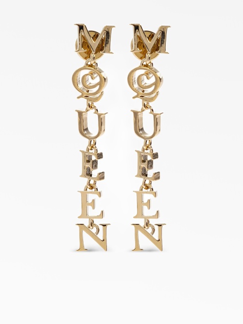 Серьги с подвесками-буквами McQueen