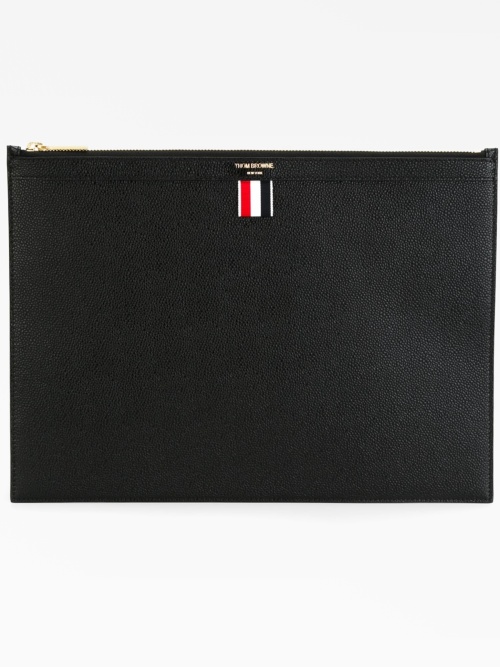 Logo-stamp leather document holder