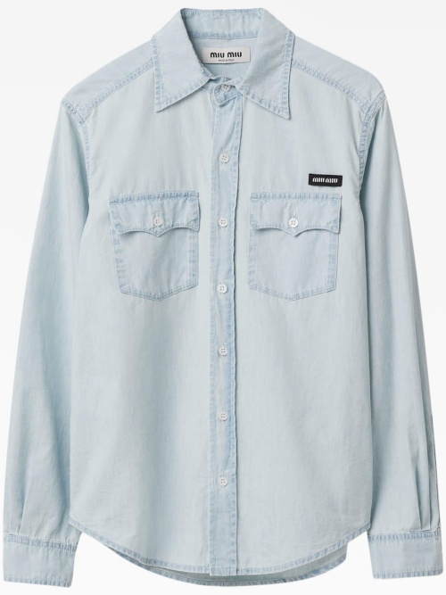 logo-appliqué cotton shirt