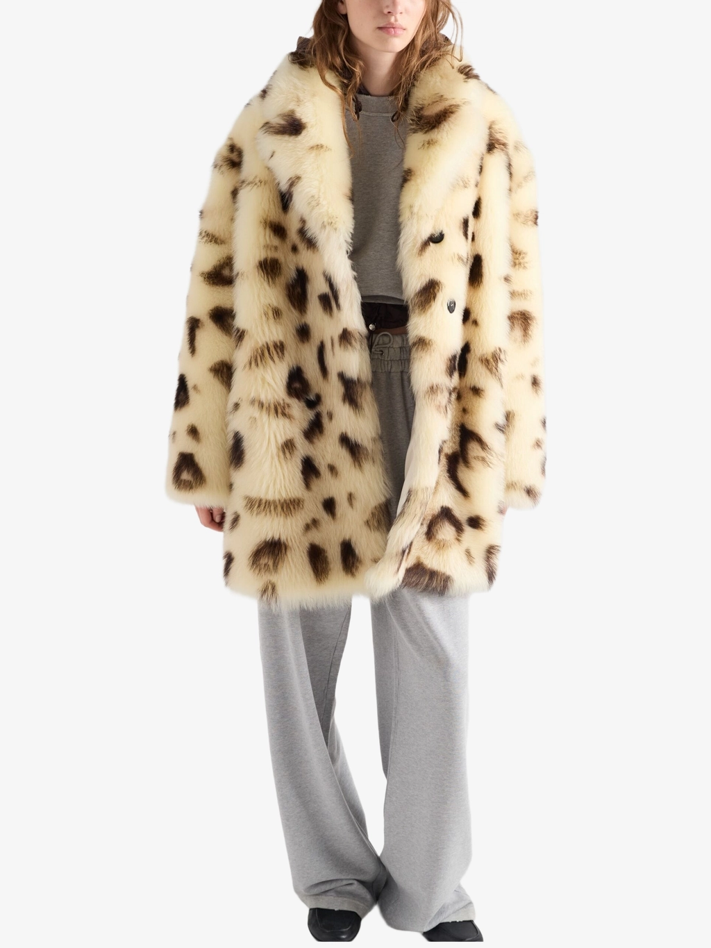 Леопардовое пальто из овчины