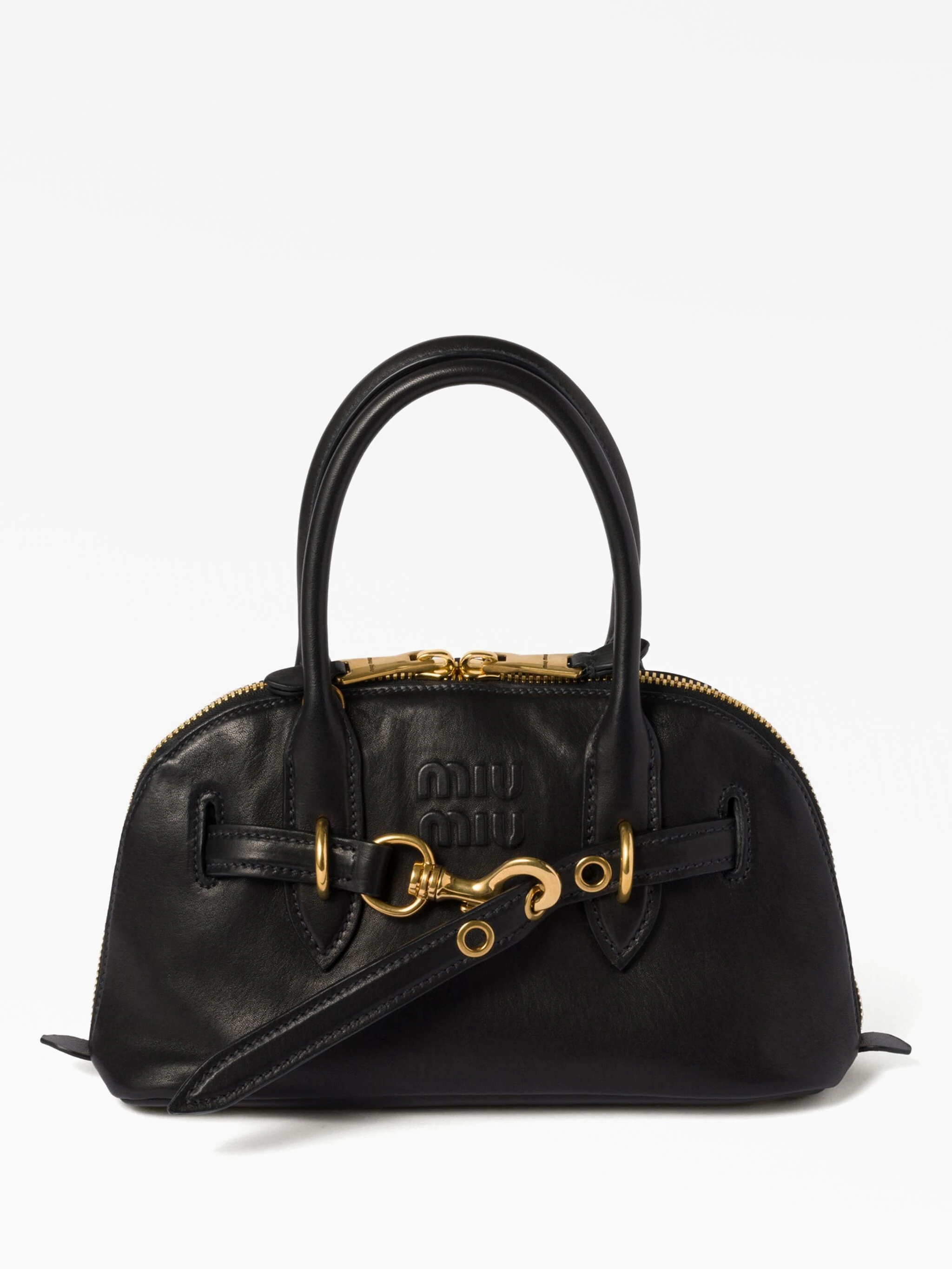 Кожаная сумка-тоут Aventure Miu Miu — купить в интернет-магазине