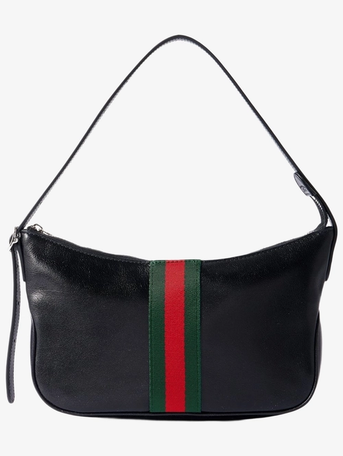 Черная кожаная сумка Gucci на плечо