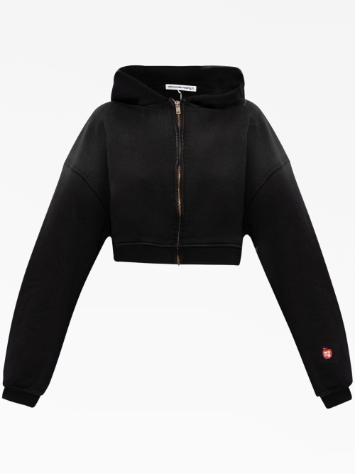 zip-up cropped hoodie