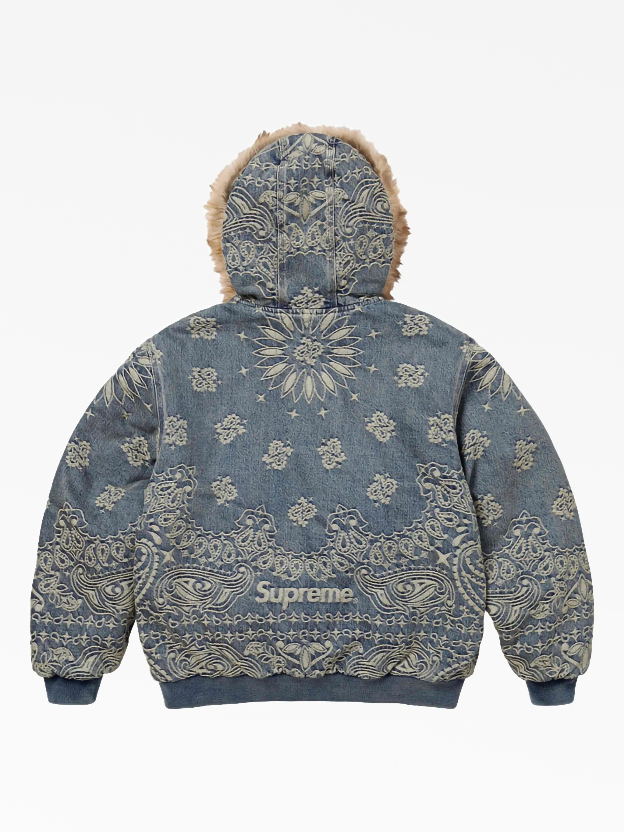 ジャケット・アウター Supreme Bandana Jacquard Denim Hooded M Supreme Bandana Jacquard Denim Hooded Work Jacket (SS25) - $398