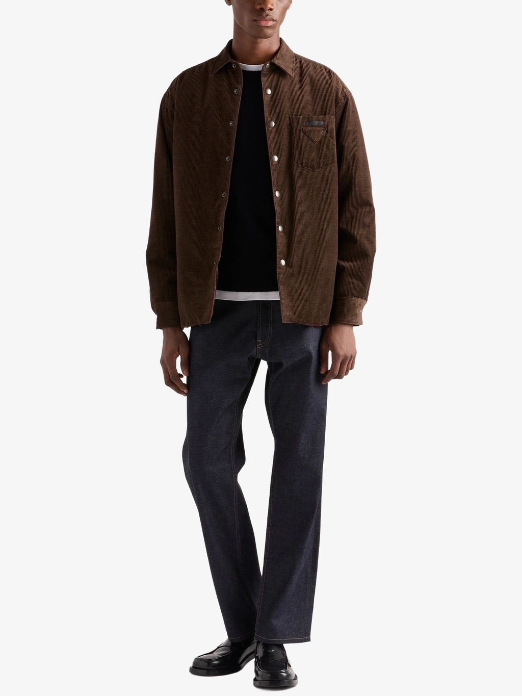 Вельветовая рубашка с накладными карманами