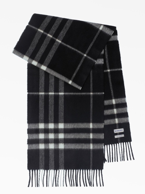 Check cashmere scarf