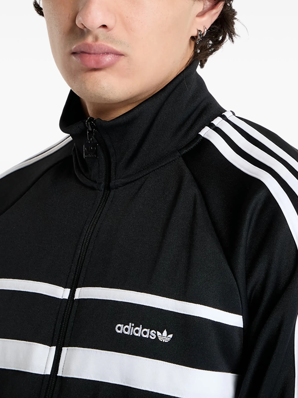 トップス plllllleeeasse stripe lightweight sweat Black striped zip-up track sweatshirt adidas — купить на платформе