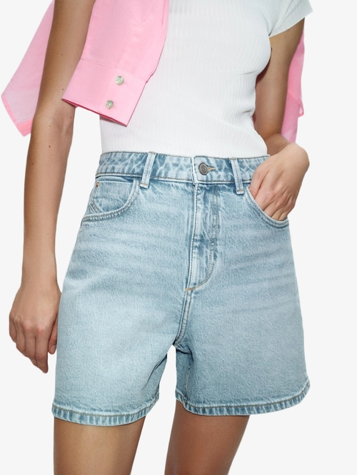 Шорты Z1975 Mom Fit с высокой талией Zara — купить в интернет