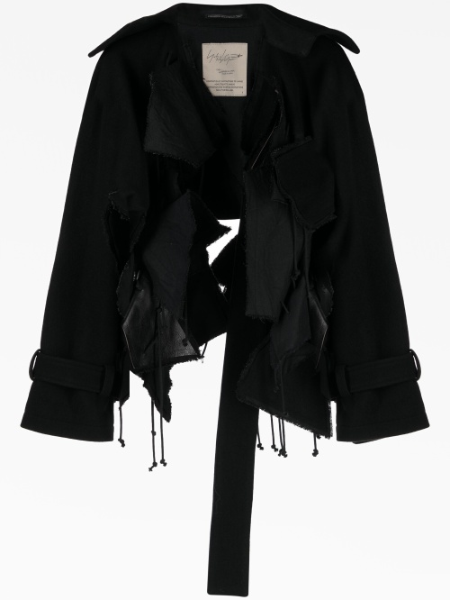 Distressed cropped wool jacket Yohji Yamamoto — купить на