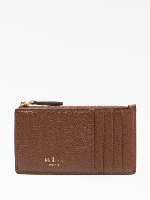 Zipped leather coin pouch